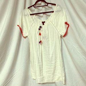J Crew Tassel White Swim Coverup
